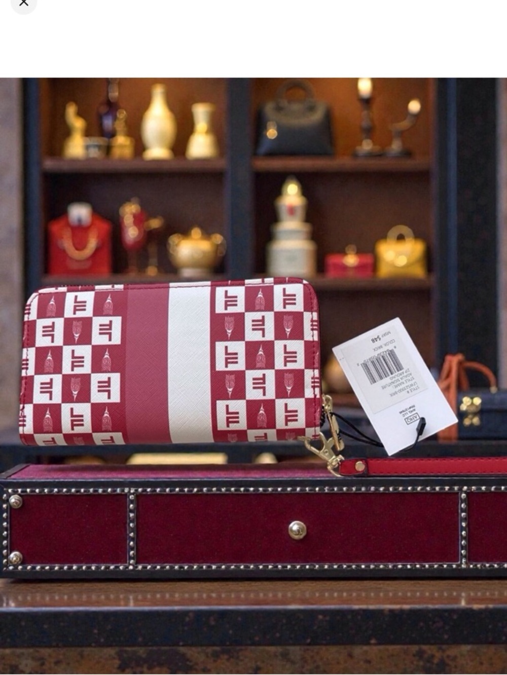 London Fog Ada Signature Zip Around Wallet (Brick Red) NWT